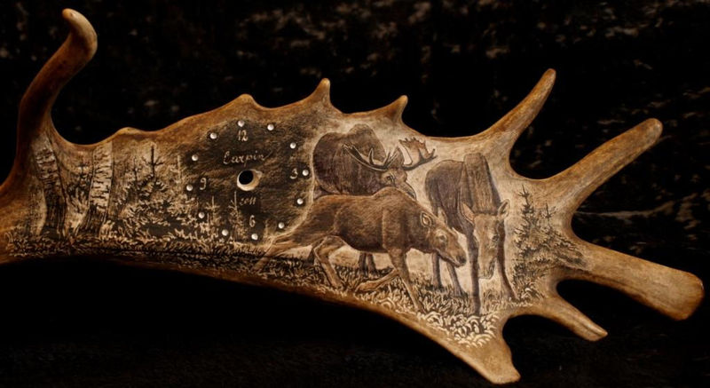 rytiny-411 Hodiny, losí rodinka