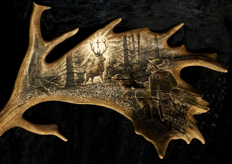 rytiny-615 Motiv sv.Hubert na maxilopatě