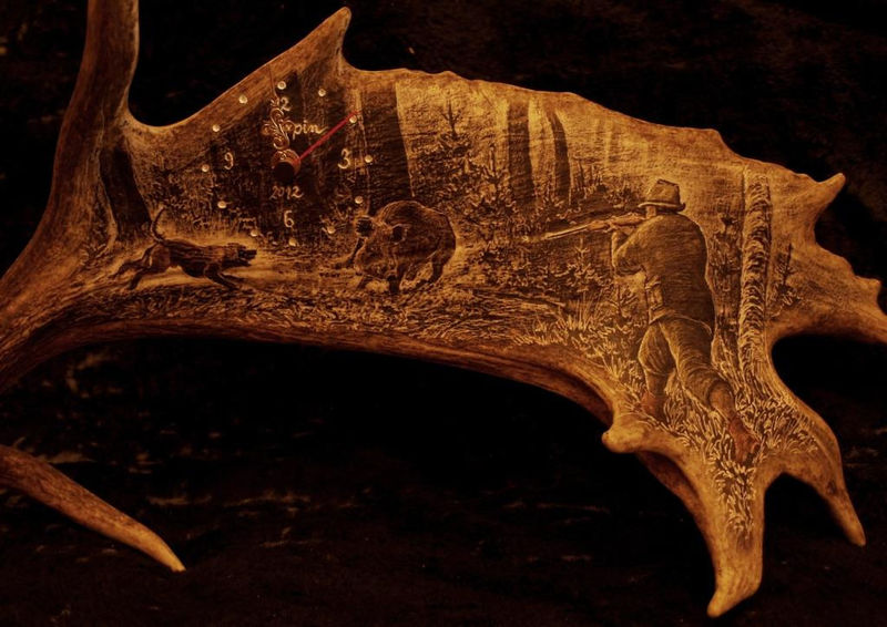 rytiny-577 Hodiny, Lov divočáka