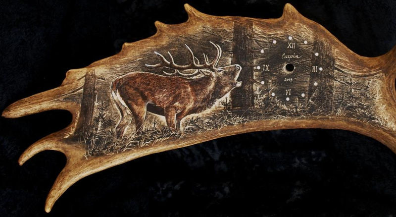 rytiny-613 Hodiny, motiv jelen